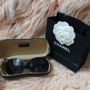 CHANEL Black Luxury Sunglasses With Case